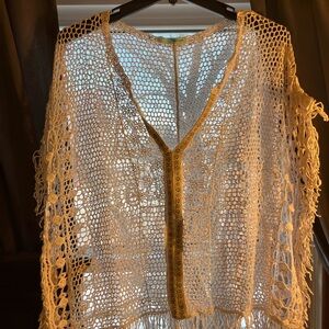 Maurices Beige Crochet Poncho